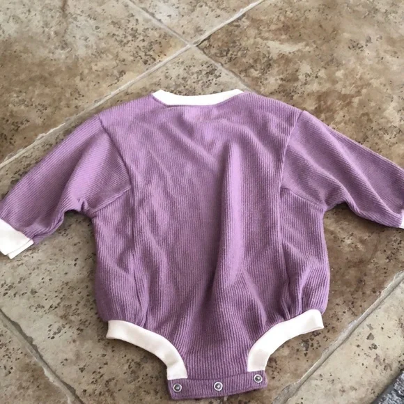 Purple Baby Onesie with White Trim - Picture 8 of 8
